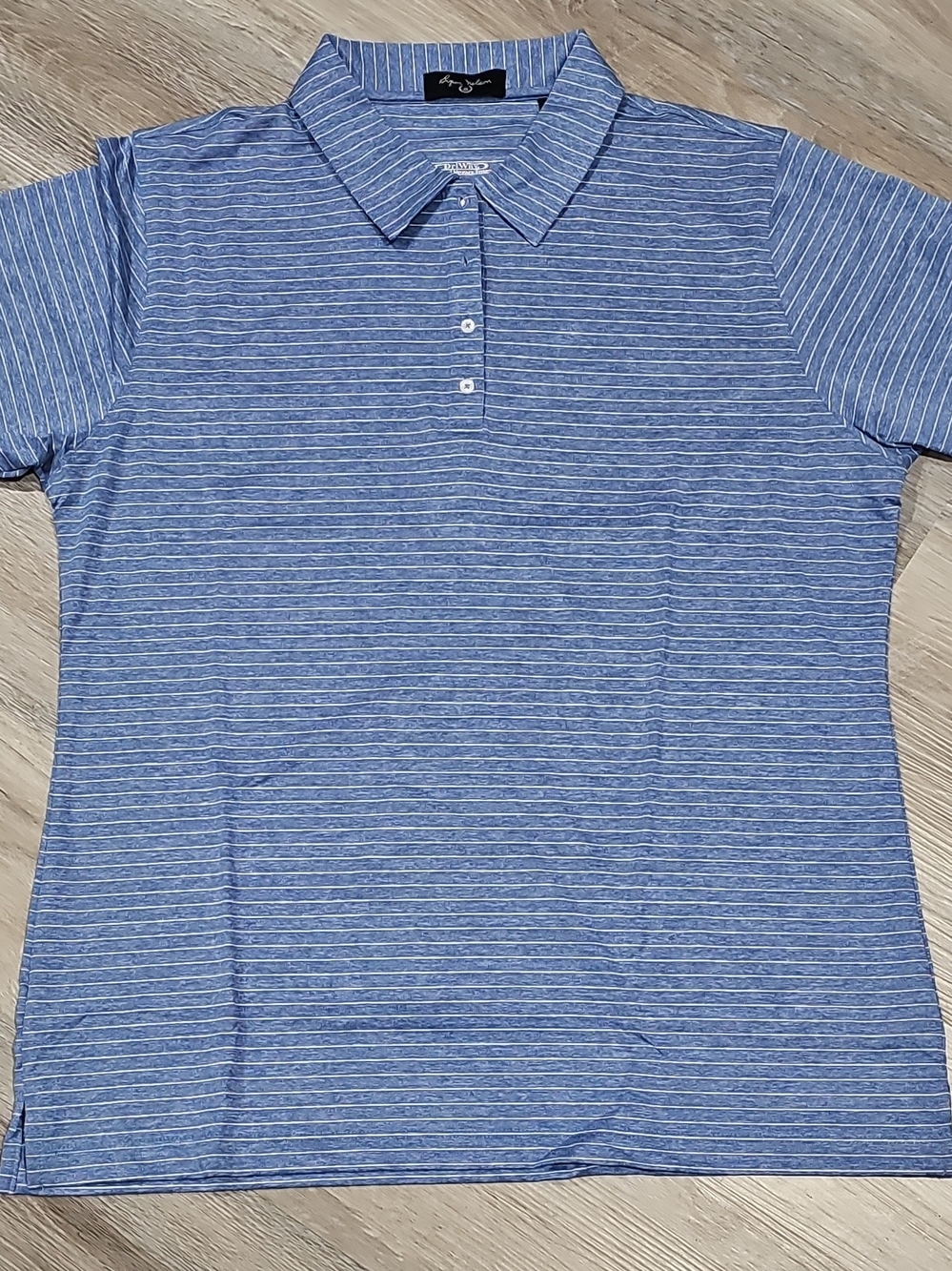 Byron Nelson Light Blue Striped Men's Polo Shirt Size XL